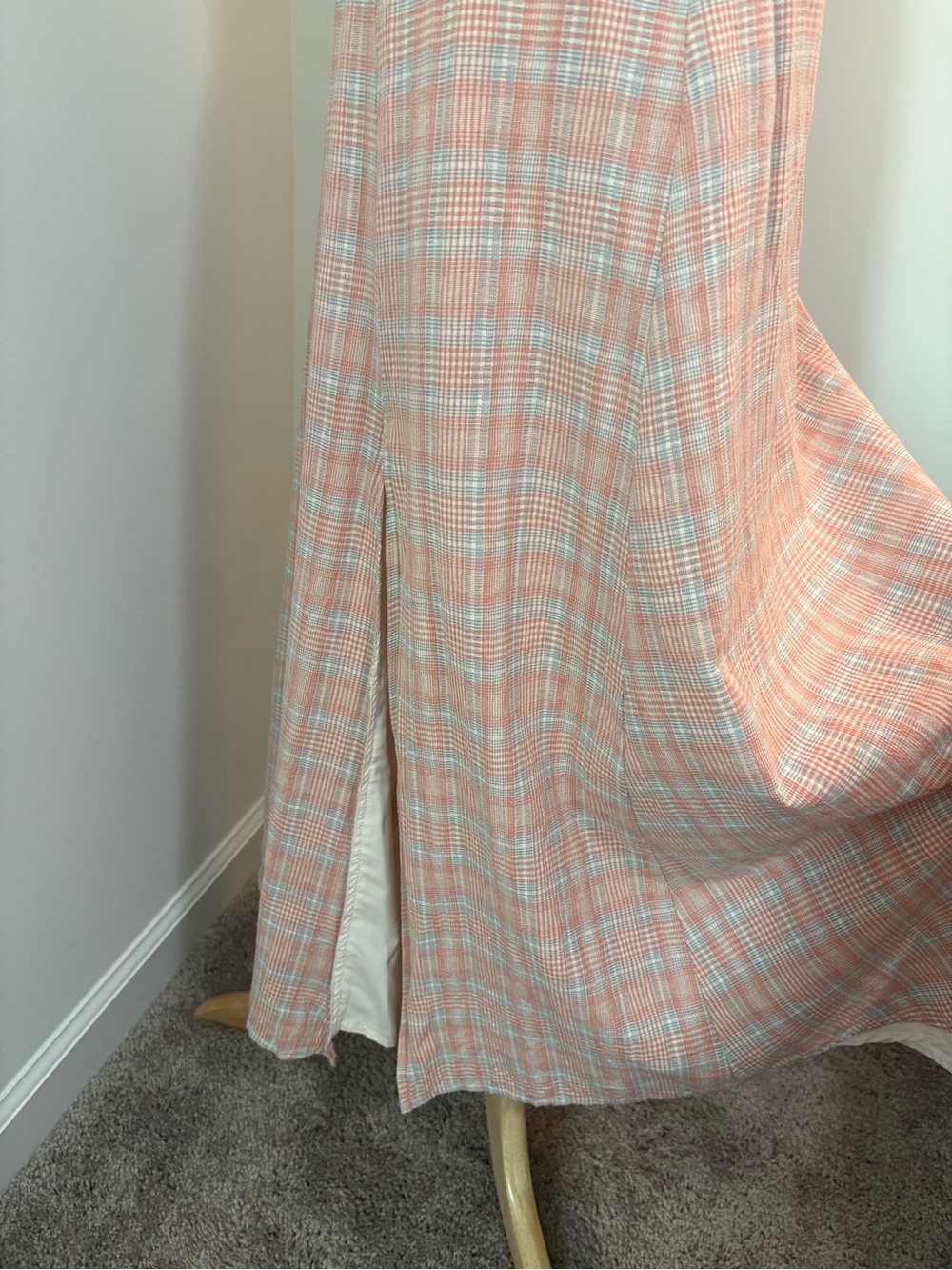 Plaid Maxi Skirt with Side Slit - Picture 6 of 12